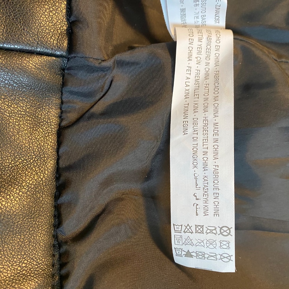ZARA Faux Leather Moto Jacket 13-14 YR - Picture 3 of 5